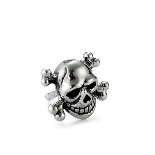 Single stud earring Silver Patinated Skull Ø9 mm