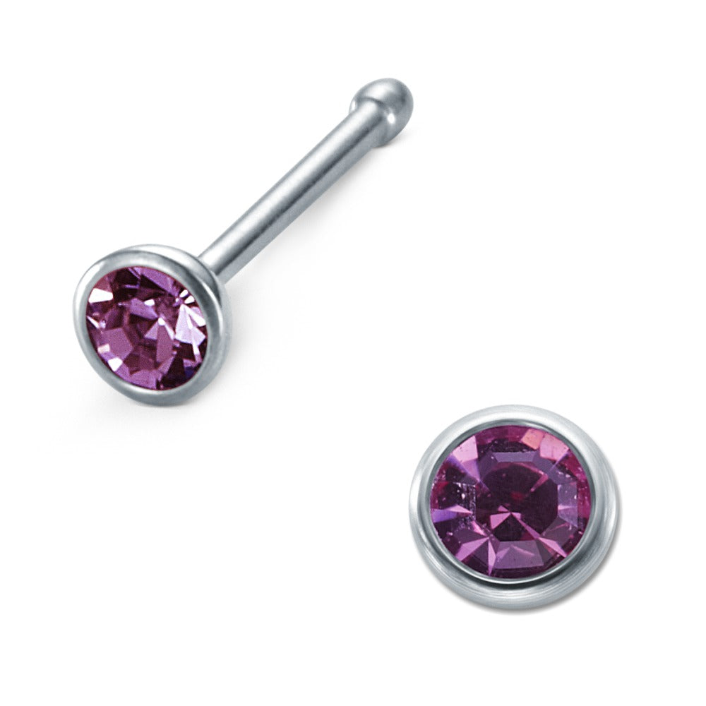 Nose Stud Stainless steel Zirconia Violet Ø2.5 mm