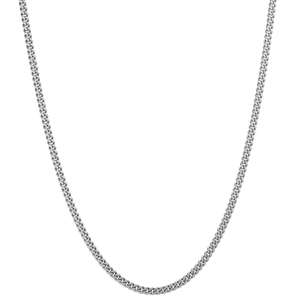 Curb-Necklace 9k White Gold 38 cm