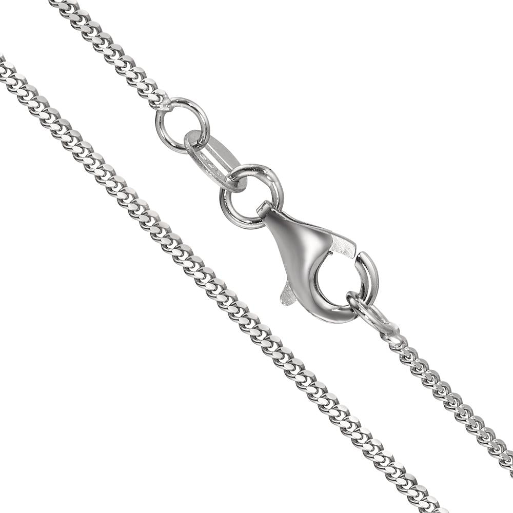 Curb-Necklace 9k White Gold 38 cm