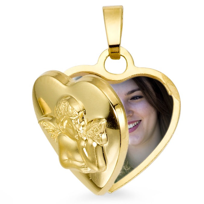 Locket 9k Yellow Gold Guardian Angel