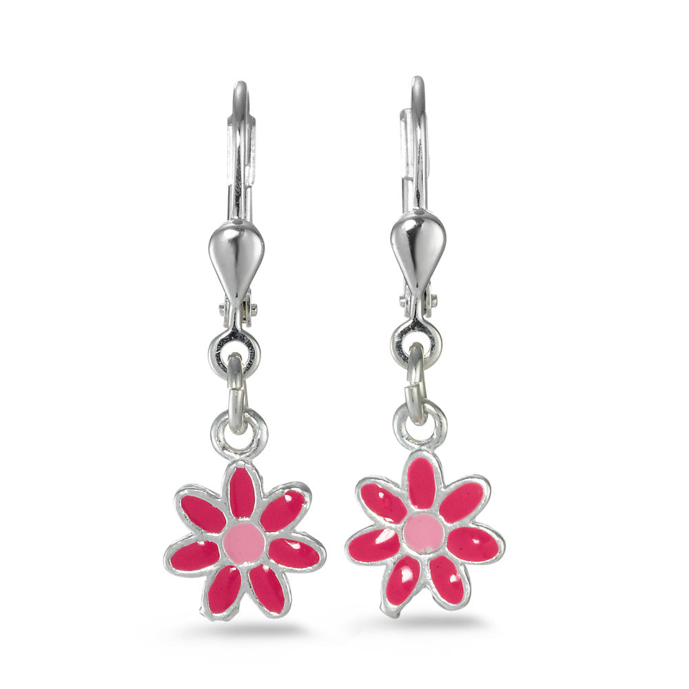 Drop Earrings Silver Flower