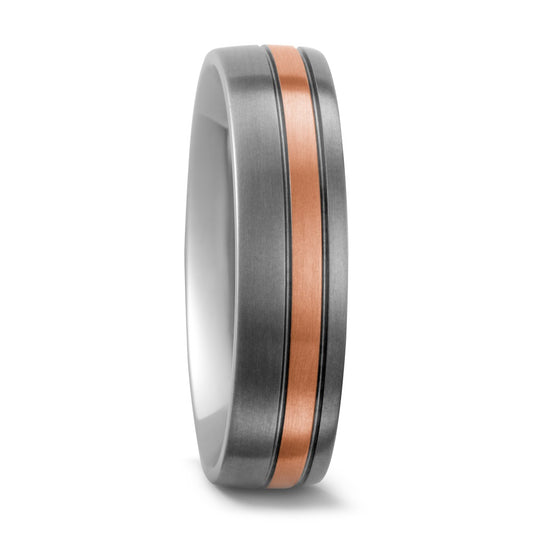 Wedding Ring Titanium, 18k Red Gold