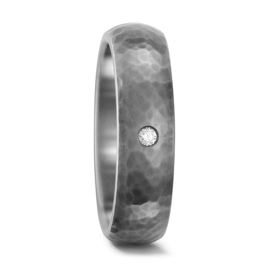Wedding Ring Titanium Diamond White, 0.03 ct, w-si
