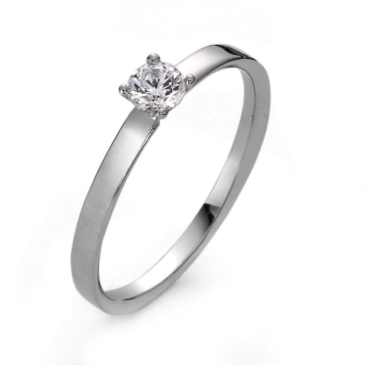 Solitaire ring 9k White Gold Moissanite