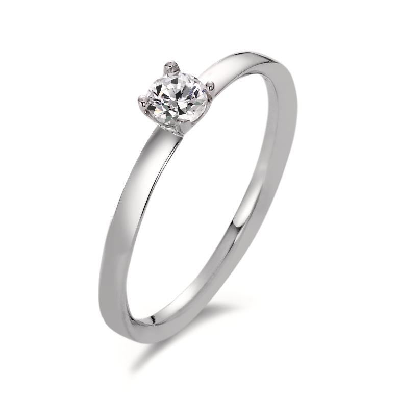 Solitaire ring 9k White Gold Moissanite