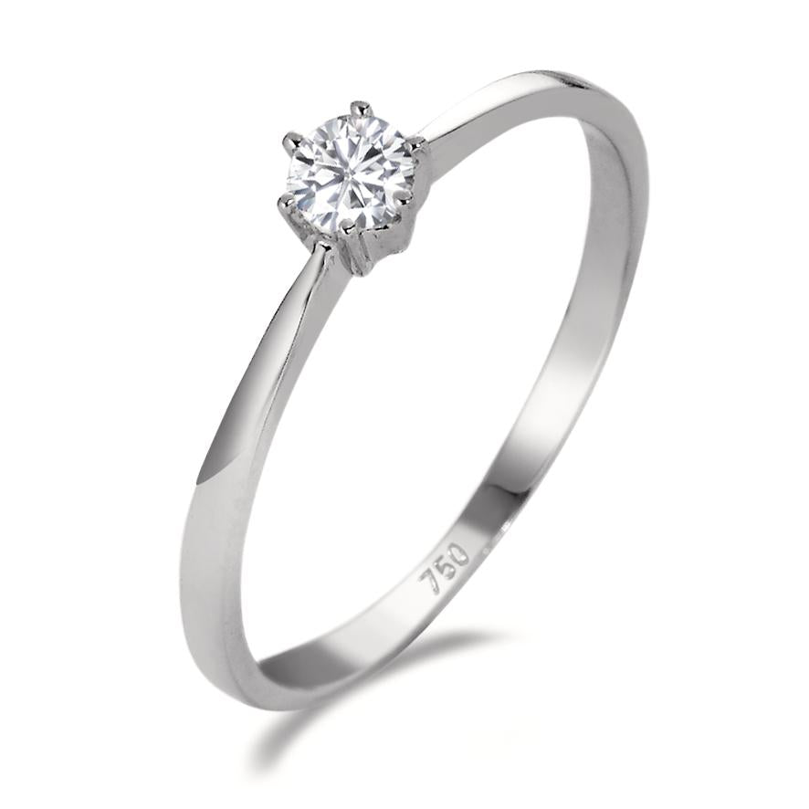 Solitaire ring 18k White Gold Diamond White, 0.15 ct, si