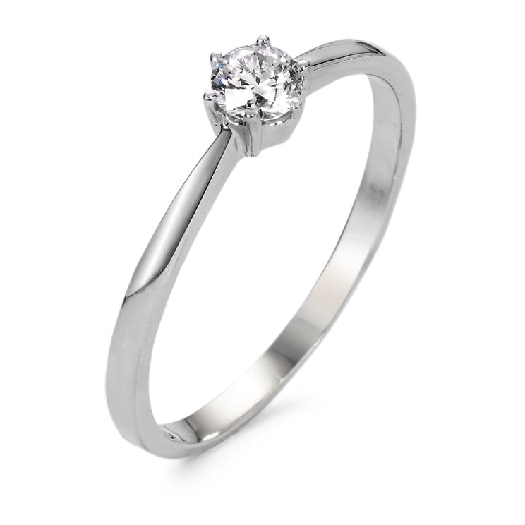 Solitaire ring 18k White Gold Diamond White, 0.20 ct, w-si