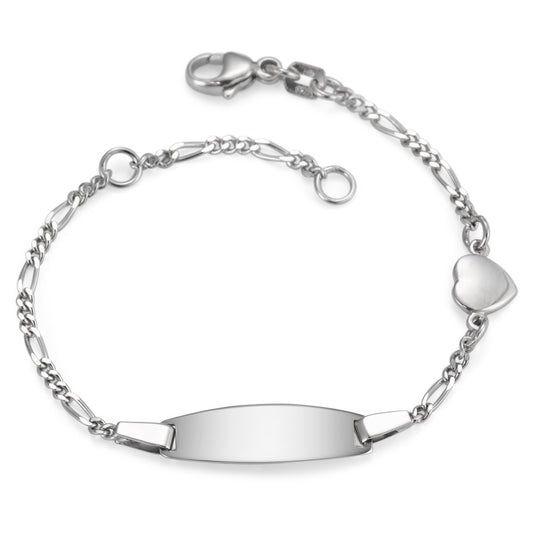 Engravable bracelet Silver Rhodium plated Heart 11.5-14 cm