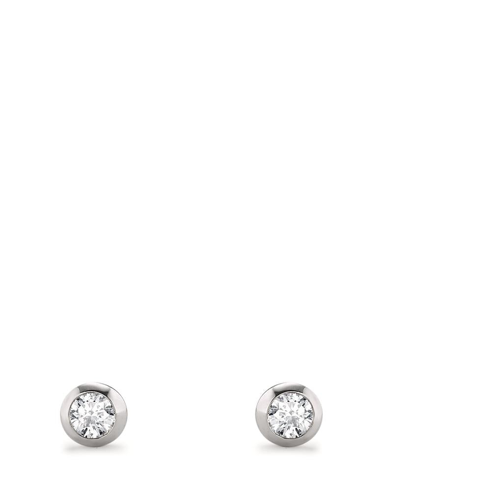 Stud earrings 18k White Gold Diamond 0.10 ct, 2 Stones, si Ø3 mm