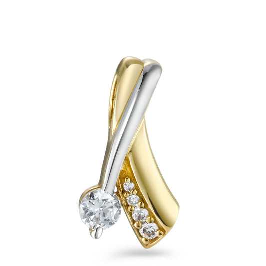 Pendant 18k Yellow Gold, 18k White Gold Zirconia White, 5 Stones