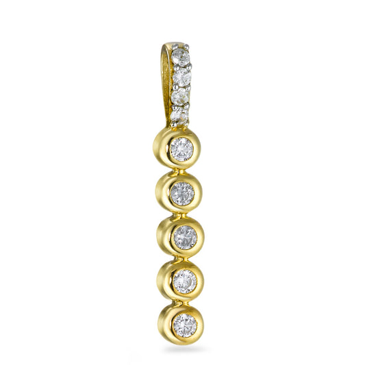 Pendant 9k Yellow Gold Zirconia White, 9 Stones