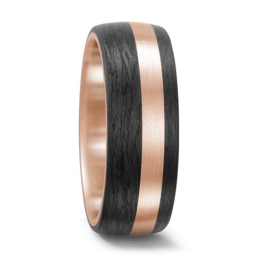 Wedding Ring 18k Red Gold, Carbon