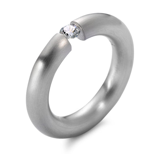 Ring Stainless steel Zirconia White Ø4 mm