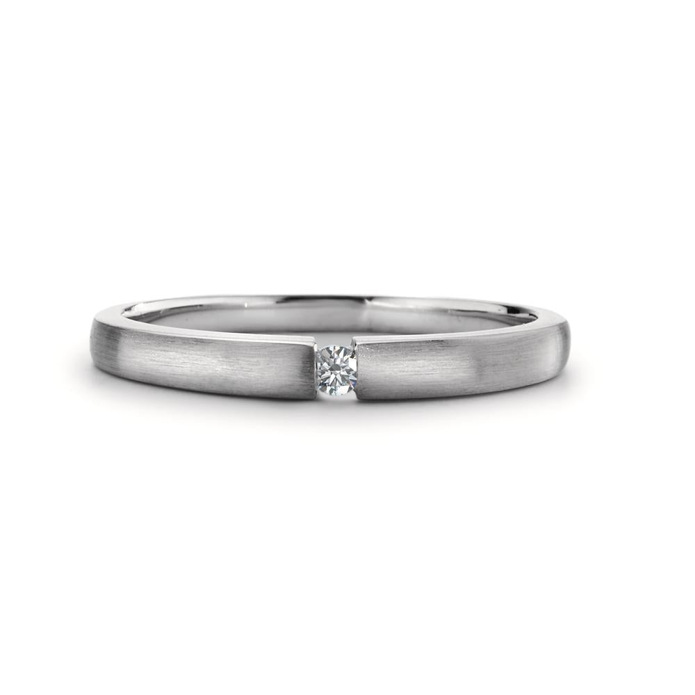 Solitaire ring 18k White Gold Diamond 0.03 ct, w-si