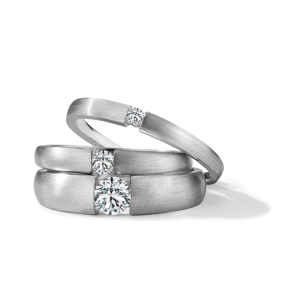 Solitaire ring 18k White Gold Diamond 0.03 ct, w-si