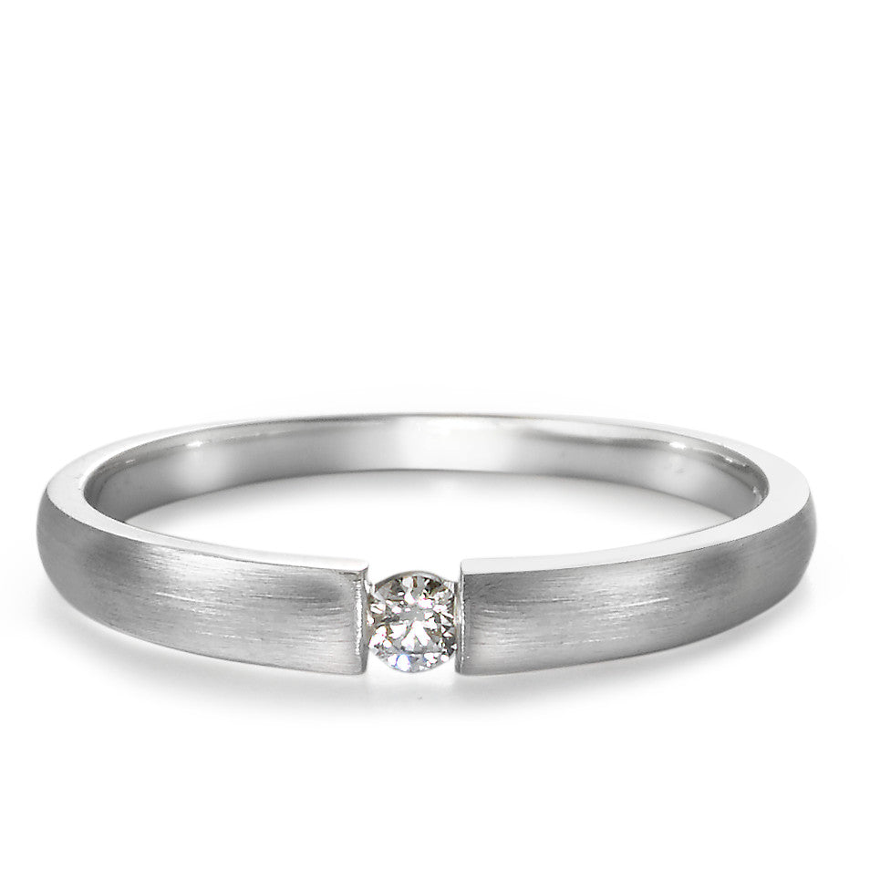 Solitaire ring 18k White Gold Diamond 0.06 ct, w-si