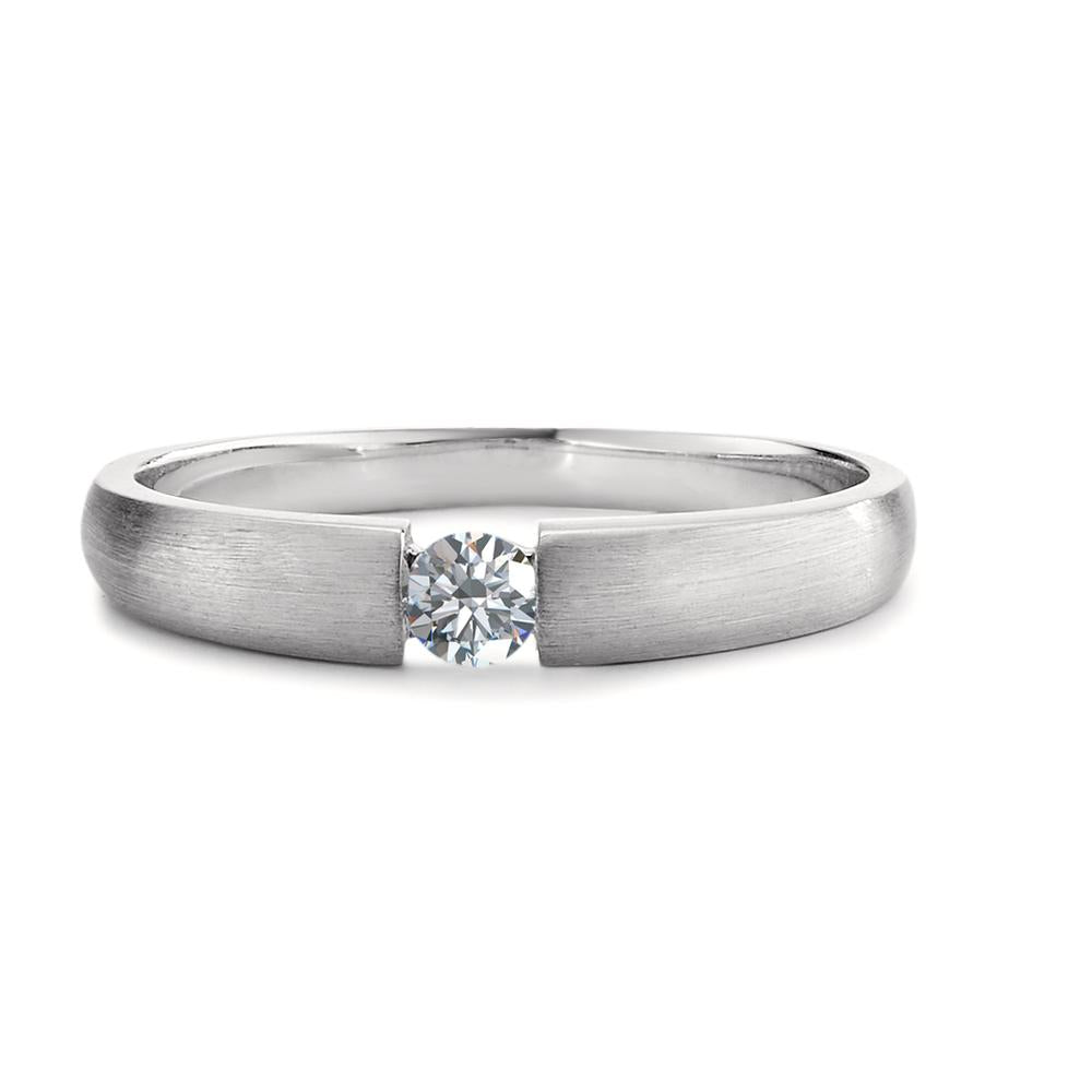 Solitaire ring 18k White Gold Diamond 0.10 ct, w-si