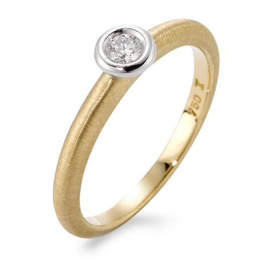 Solitaire ring 18k Yellow Gold, 18k White Gold Diamond 0.08 ct, w-si