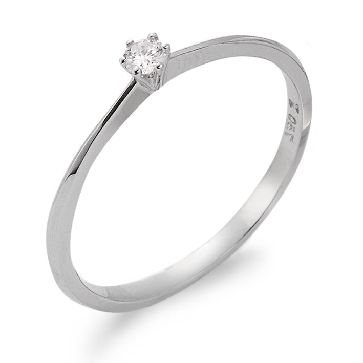 Solitaire ring 18k White Gold Diamond 0.05 ct, w-si