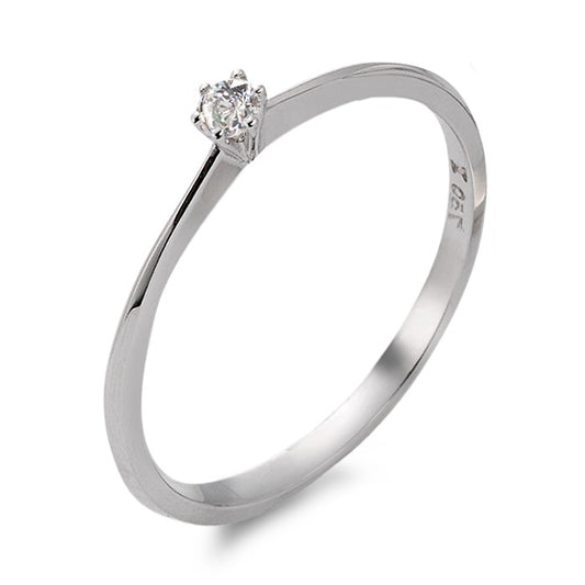 Solitaire ring 18k White Gold Diamond 0.06 ct, w-si