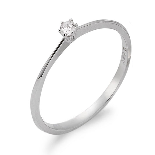 Solitaire ring 18k White Gold Diamond 0.07 ct, w-si