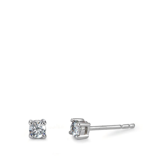 Stud earrings 18k White Gold Diamond 0.06 ct, 2 Stones, w-si Ø2 mm