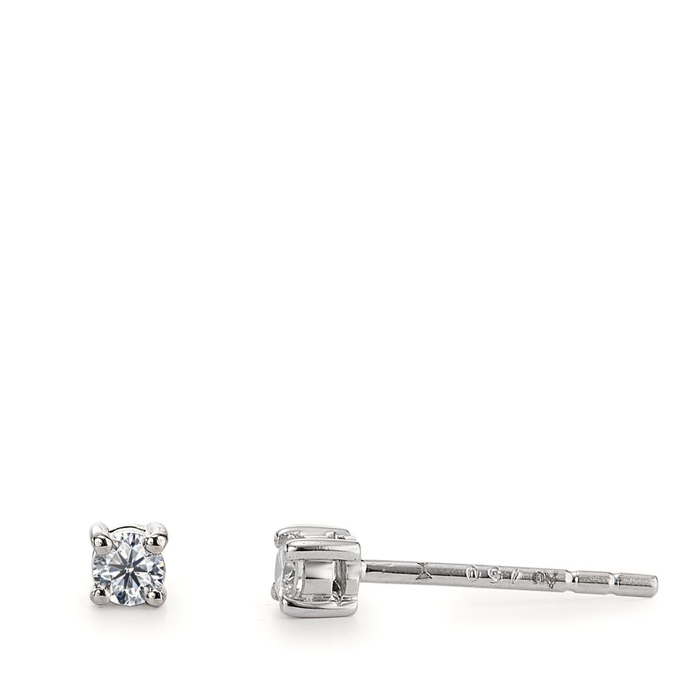 Stud earrings 18k White Gold Diamond 0.10 ct, 2 Stones, w-si Ø2.5 mm