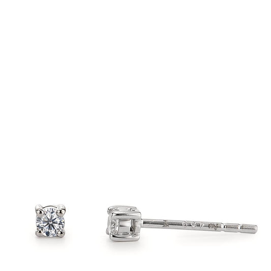 Stud earrings 18k White Gold Diamond 0.10 ct, 2 Stones, w-si Ø2.5 mm