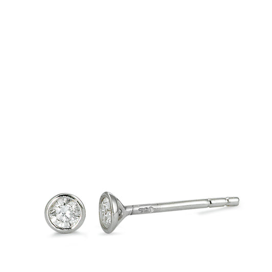 Stud earrings 18k White Gold Diamond 0.15 ct, 2 Stones, w-si Ø3.5 mm