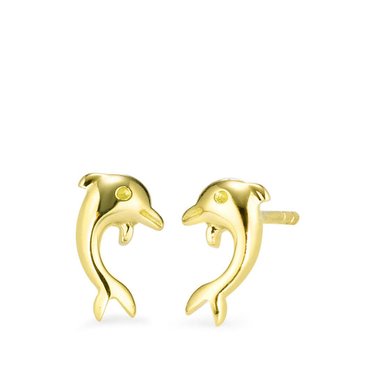 Stud earrings 9k Yellow Gold Dolphin