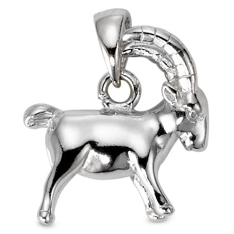 Pendant Silver Rhodium plated Zodiac Sign Capricorn