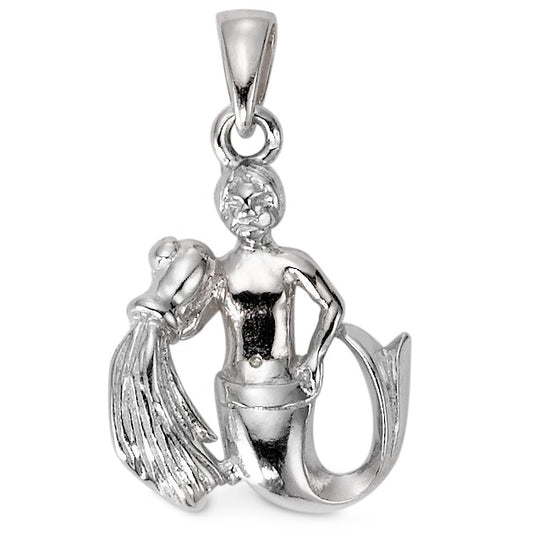 Pendant Silver Rhodium plated Zodiac Sign Aquarius