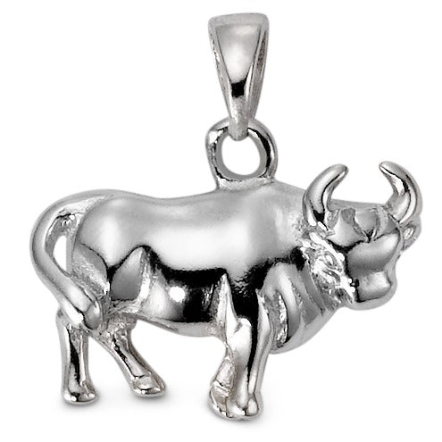 Pendant Silver Rhodium plated Zodiac Sign Taurus