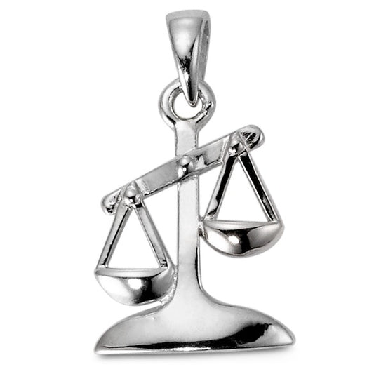 Pendant Silver Rhodium plated Zodiac Sign Libra