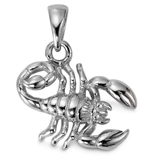 Pendant Silver Rhodium plated Zodiac Sign Scorpio