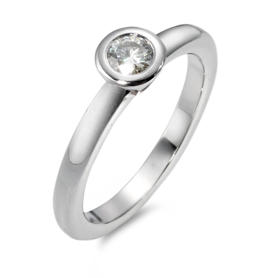 Solitaire ring 18k White Gold Moissanite