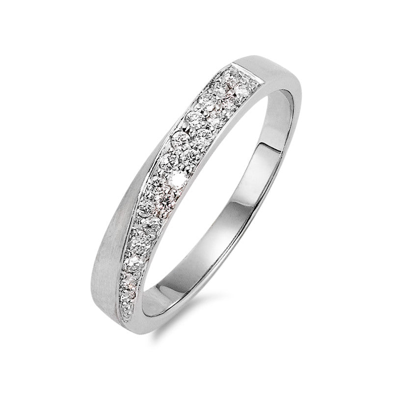 Ring 18k White Gold Diamond 0.22 ct, 20 Stones, w-si