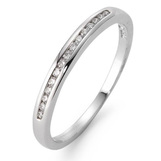 Memory ring 18k White Gold Diamond 0.12 ct, 15 Stones, w-si