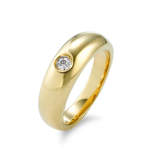 Christening ring 18k Yellow Gold Diamond 0.015 ct, w-si Ø10 mm