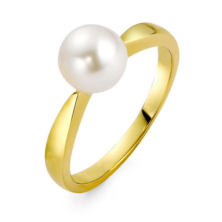 Ring 18k Yellow Gold Freshwater pearl