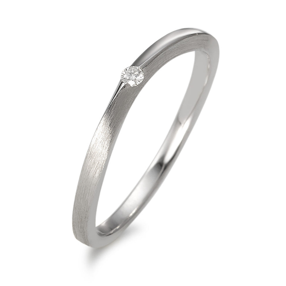 Solitaire ring 18k White Gold Diamond 0.03 ct, w-si