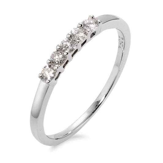 Memory ring 18k White Gold Diamond 0.20 ct, 5 Stones, w-si