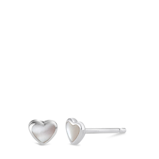 Stud earrings Silver Mother of pearl Heart