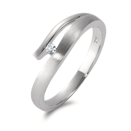 Ring 18k White Gold Diamond 0.03 ct, w-si