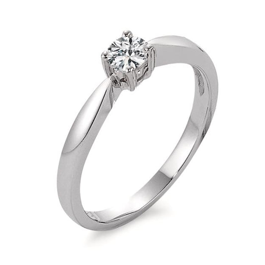 Solitaire ring 18k White Gold Diamond 0.10 ct, w-si