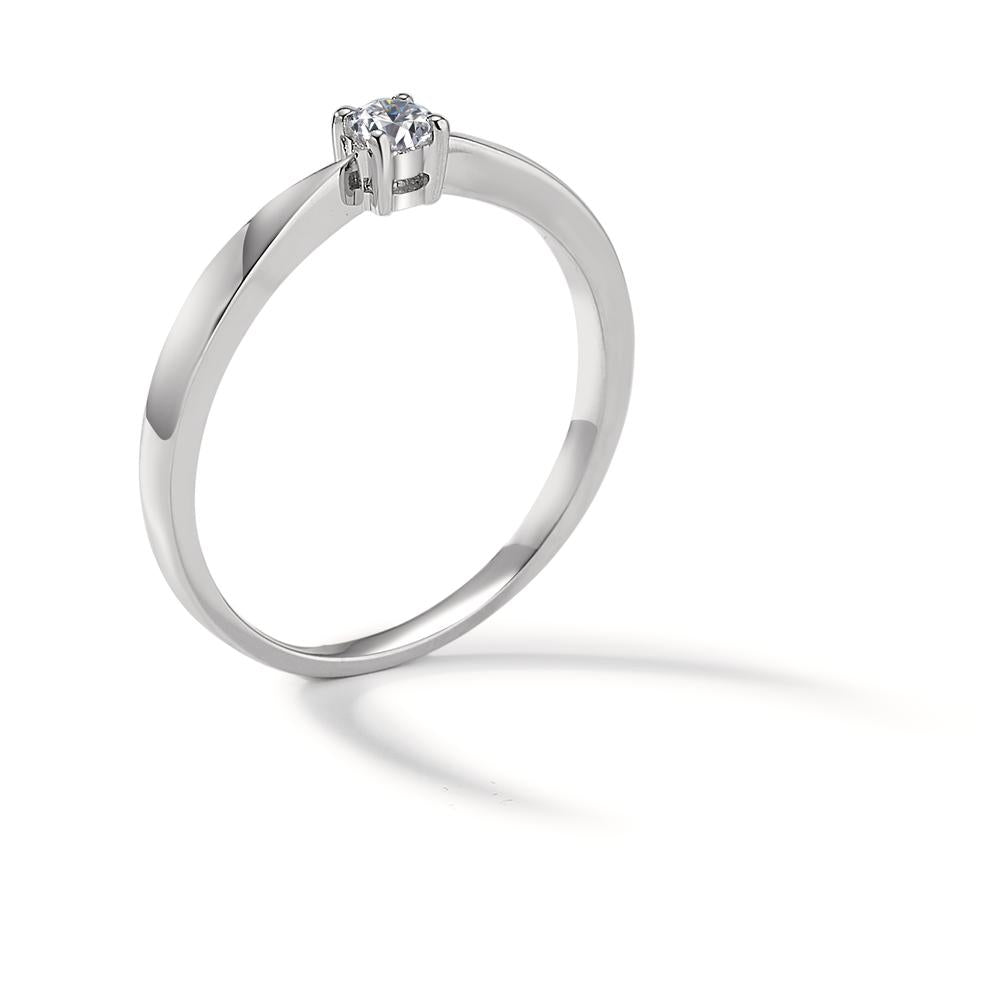 Solitaire ring 18k White Gold Diamond 0.10 ct, w-si