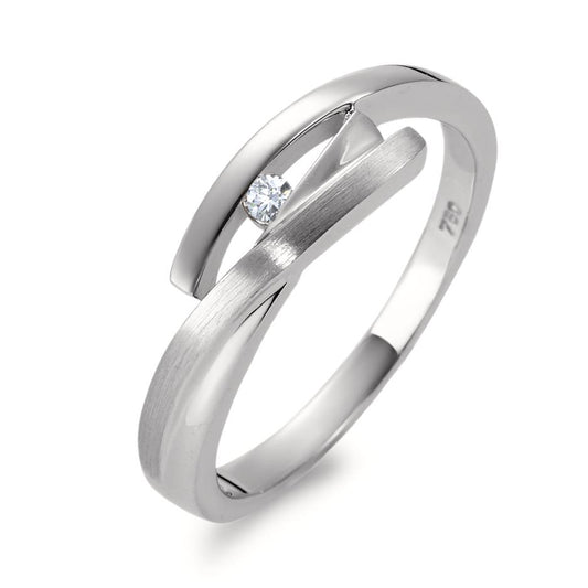 Ring 18k White Gold Diamond 0.03 ct, w-si