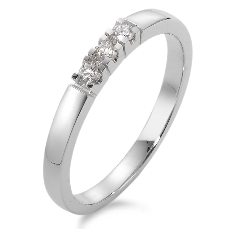 Memory ring 18k White Gold Diamond 0.09 ct, 3 Stones, w-si