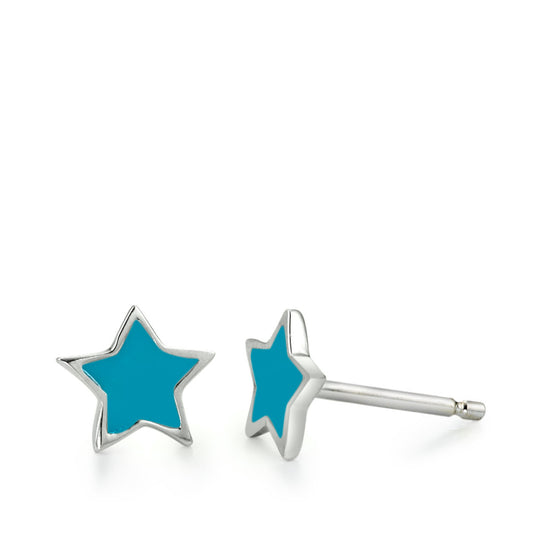 Stud earrings Silver Rhodium plated Star Ø7 mm